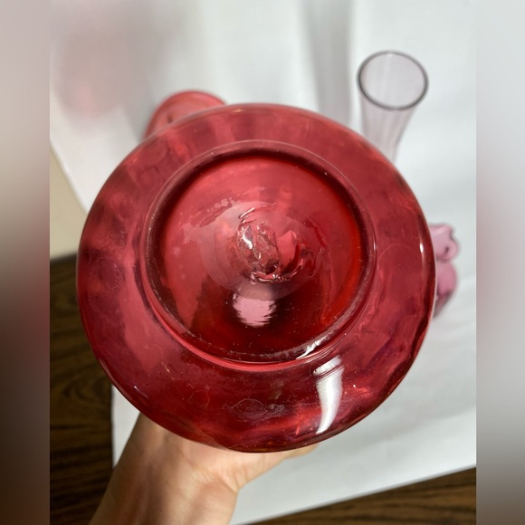Cranberry purple clear art glass vases decanter’s Bundle - Picture 8 of 12